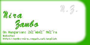 mira zambo business card